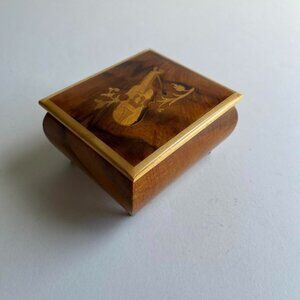 Vintage Reuge Wooden Music Box - Swiss Movement, Plays Edelweiss